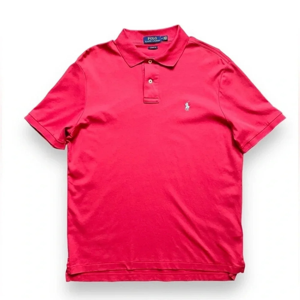 Polo Ralph Lauren Red Classic Fit Polo Shirt Size Medium
